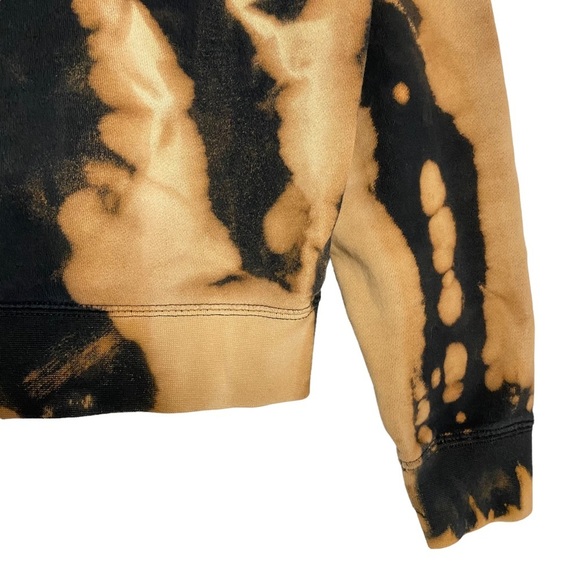 Obey Long Sleeve Hoodie Acid Wash Tie Dye Black Brown Kangaroo Pocket Medium - Picture 10 of 16